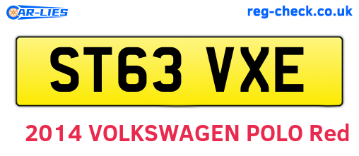 ST63VXE are the vehicle registration plates.