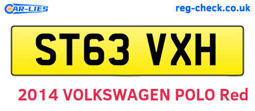 ST63VXH are the vehicle registration plates.