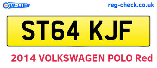 ST64KJF are the vehicle registration plates.