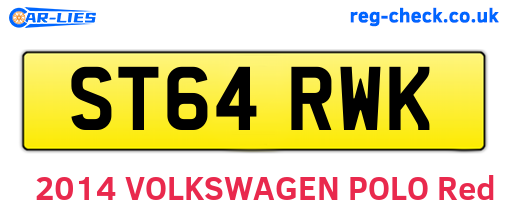 ST64RWK are the vehicle registration plates.