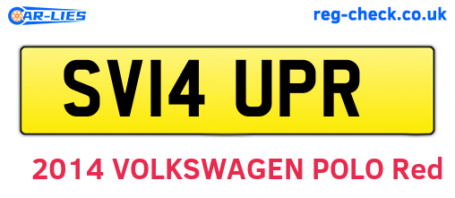 SV14UPR are the vehicle registration plates.