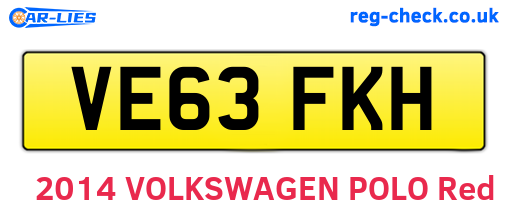 VE63FKH are the vehicle registration plates.