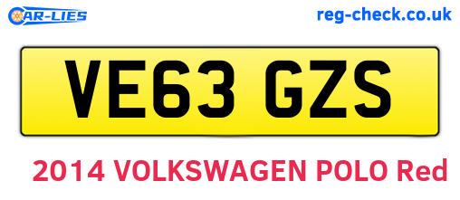 VE63GZS are the vehicle registration plates.