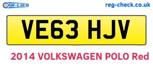 VE63HJV are the vehicle registration plates.