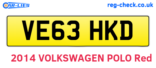 VE63HKD are the vehicle registration plates.