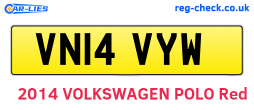 VN14VYW are the vehicle registration plates.