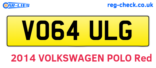 VO64ULG are the vehicle registration plates.