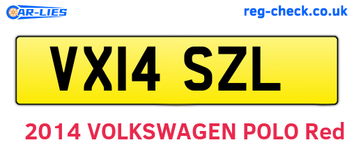 VX14SZL are the vehicle registration plates.