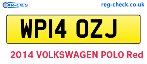 WP14OZJ are the vehicle registration plates.