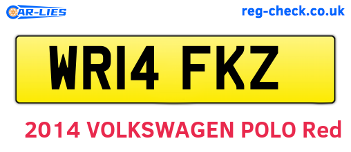 WR14FKZ are the vehicle registration plates.