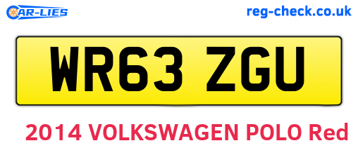 WR63ZGU are the vehicle registration plates.