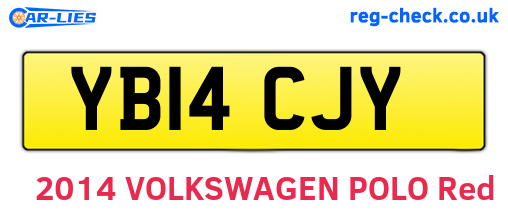 YB14CJY are the vehicle registration plates.