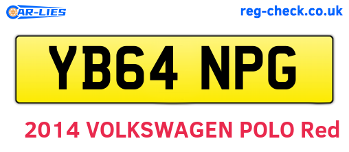 YB64NPG are the vehicle registration plates.