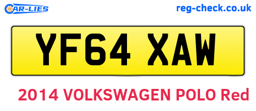 YF64XAW are the vehicle registration plates.