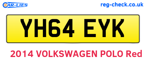 YH64EYK are the vehicle registration plates.