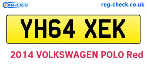 YH64XEK are the vehicle registration plates.