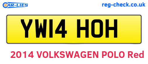 YW14HOH are the vehicle registration plates.
