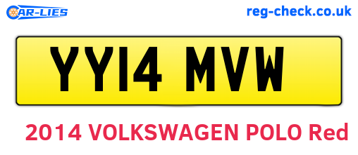 YY14MVW are the vehicle registration plates.