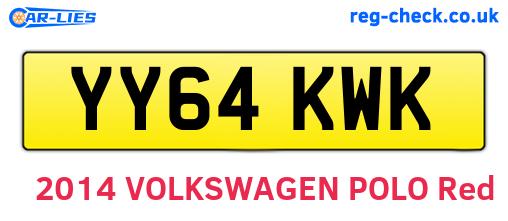 YY64KWK are the vehicle registration plates.