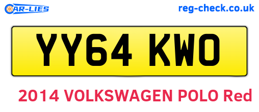 YY64KWO are the vehicle registration plates.