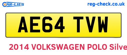 AE64TVW are the vehicle registration plates.