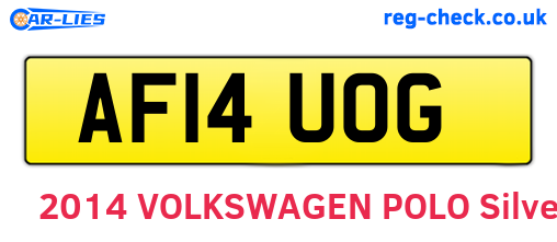 AF14UOG are the vehicle registration plates.