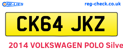CK64JKZ are the vehicle registration plates.