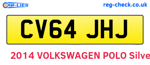 CV64JHJ are the vehicle registration plates.