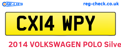 CX14WPY are the vehicle registration plates.