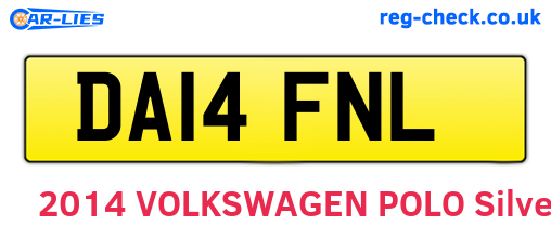 DA14FNL are the vehicle registration plates.