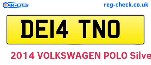 DE14TNO are the vehicle registration plates.