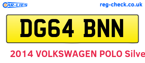 DG64BNN are the vehicle registration plates.