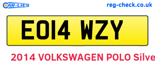 EO14WZY are the vehicle registration plates.