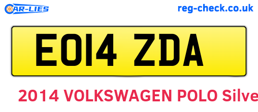 EO14ZDA are the vehicle registration plates.