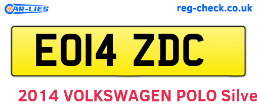 EO14ZDC are the vehicle registration plates.