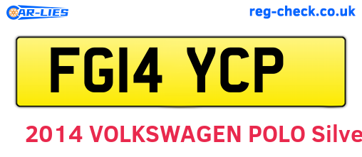 FG14YCP are the vehicle registration plates.