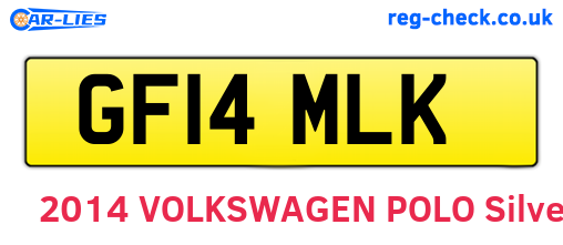 GF14MLK are the vehicle registration plates.