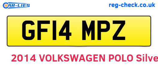 GF14MPZ are the vehicle registration plates.