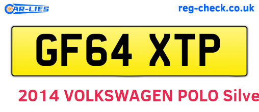 GF64XTP are the vehicle registration plates.
