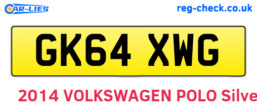 GK64XWG are the vehicle registration plates.