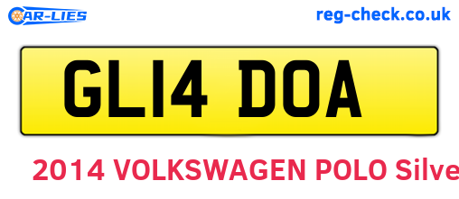 GL14DOA are the vehicle registration plates.