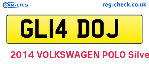 GL14DOJ are the vehicle registration plates.