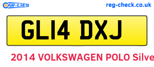 GL14DXJ are the vehicle registration plates.
