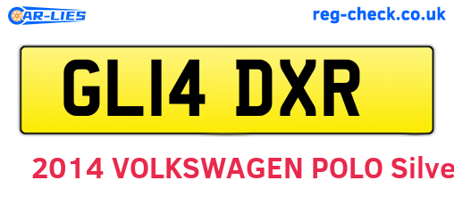 GL14DXR are the vehicle registration plates.