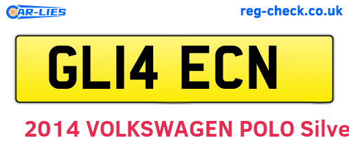 GL14ECN are the vehicle registration plates.