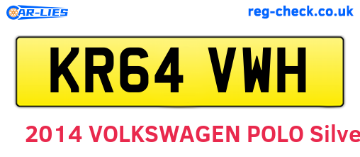 KR64VWH are the vehicle registration plates.