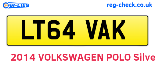 LT64VAK are the vehicle registration plates.