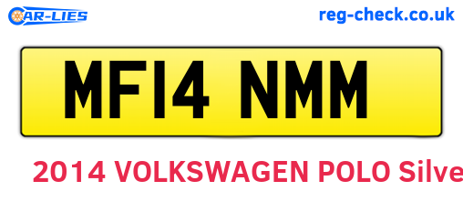 MF14NMM are the vehicle registration plates.