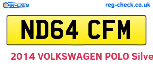 ND64CFM are the vehicle registration plates.