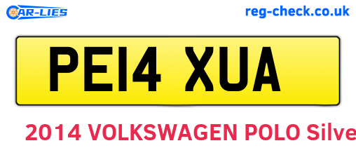 PE14XUA are the vehicle registration plates.